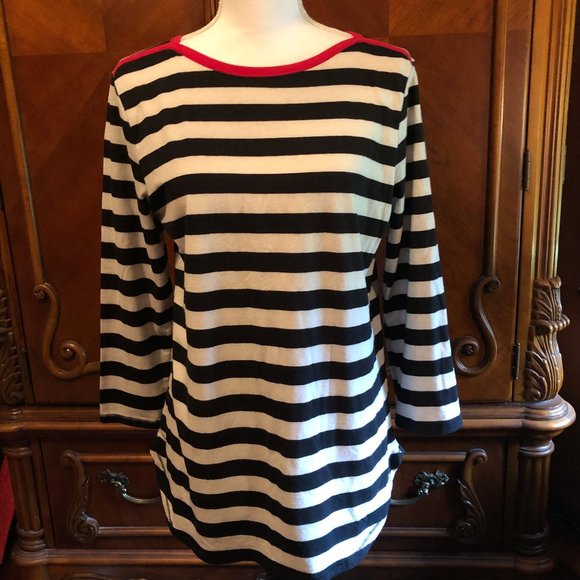 Thyme and Honey Tops Thyme And Honey Black And White Striped Top Poshmark